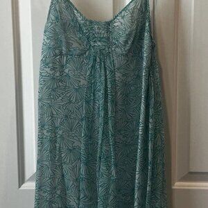 NWT: JUICY COUTURE BRIGHT BTTLE FAN FSTV SILK DRESS, SIZE: 4